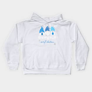 Blue Christmas Gnomes Kids Hoodie